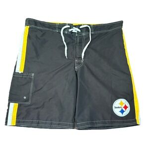 Pittsburgh Steelers Mens M NFL Team Apparel Board Shorts Swim Trunks With Lining
